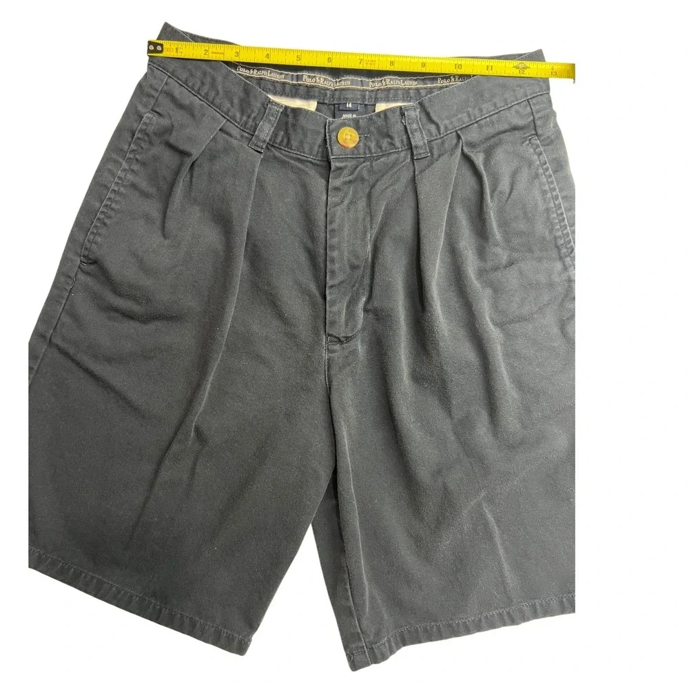 Polo Ralph Lauren Chino Shorts Boy 14 Navy Blue Pleated Cotton Casual Preppy G12